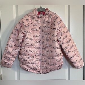 Disney Princess Puffer Jacket Girls Size 9/10 NWT Pink Cozy Lightweight